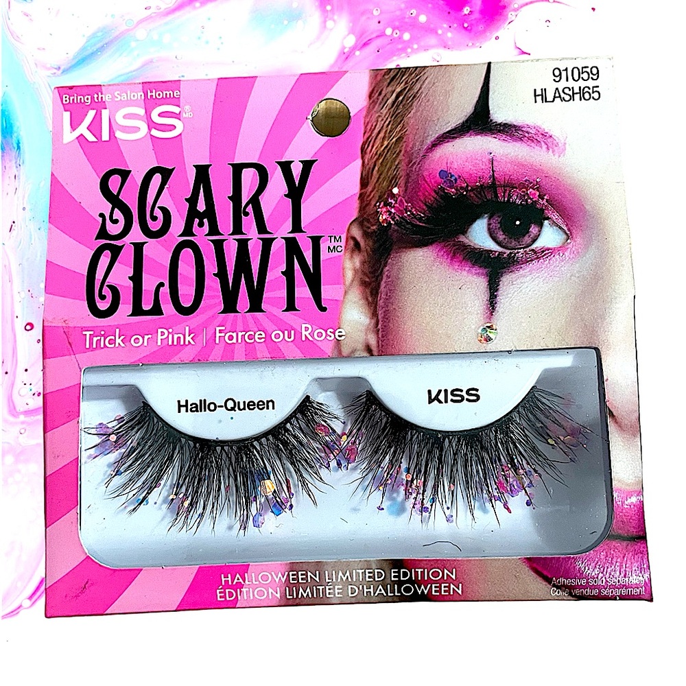 KISS Scary Clown Pink and Black Eyelashes